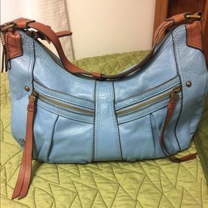 Blue Leather BORN Purse